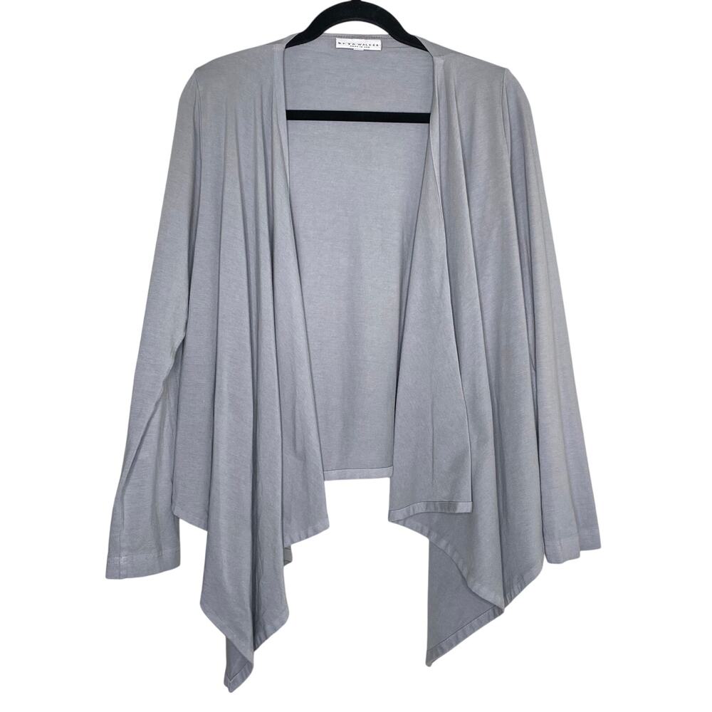 Bryn Walker Gray Waterfall Open Cardigan Lagenlook Size XS
